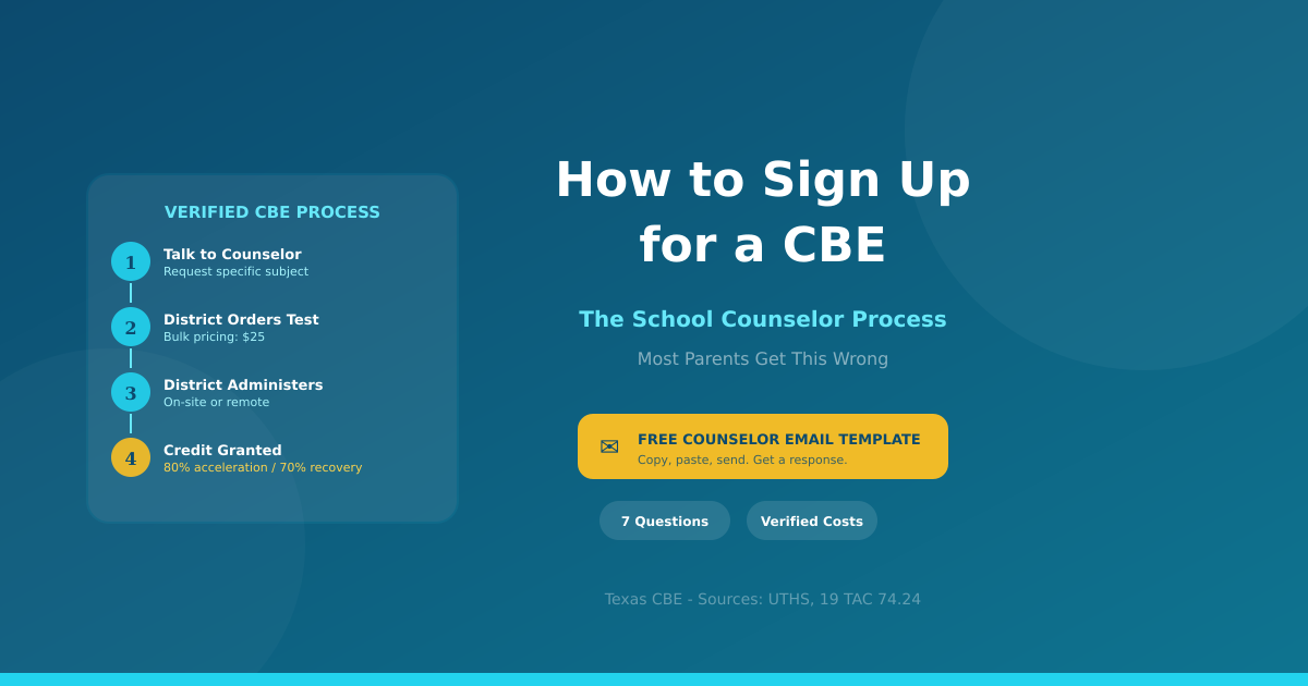 How to Actually Sign Up for a Texas CBE — The School Counselor Process Most Parents Get Wrong